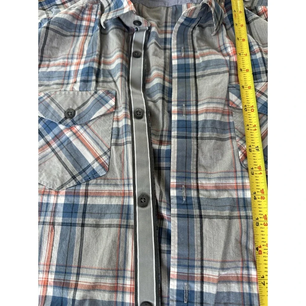 Banana Republic Shirt Mens LT Gray Plaid Long Sleeve Tall Button-Up Casual
